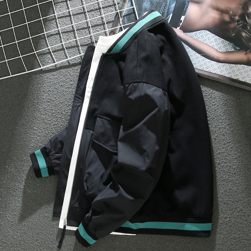 American patchwork loose baseball jacket