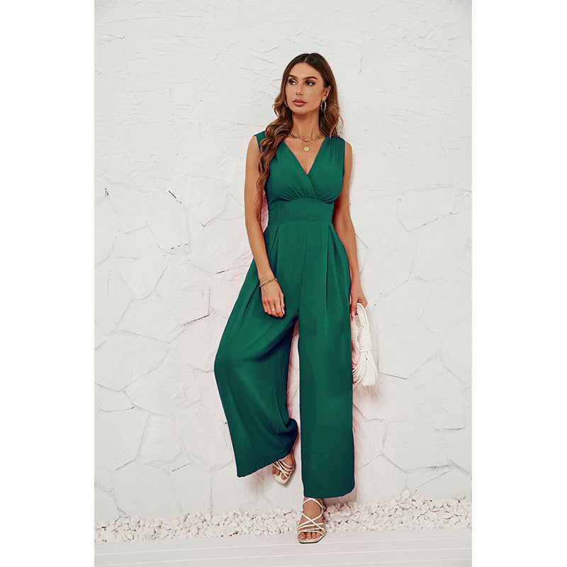Summer Commuting Sleeveless Fashionable Waist Sleeveless Jumpsuit Women