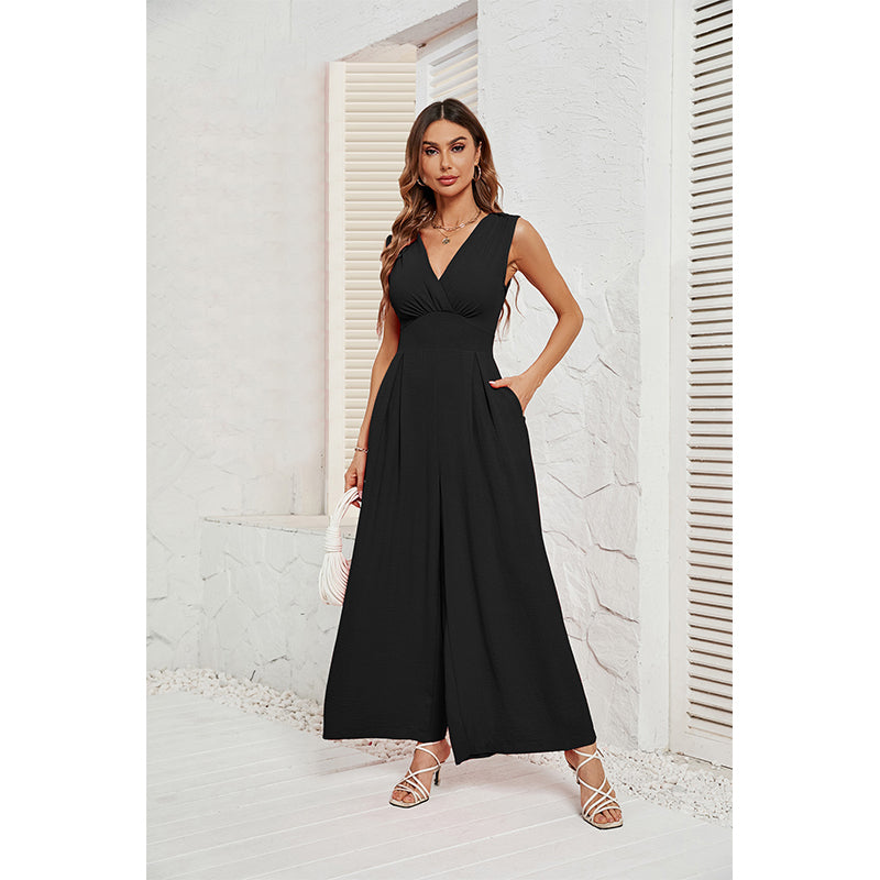 Summer Commuting Sleeveless Fashionable Waist Sleeveless Jumpsuit Women