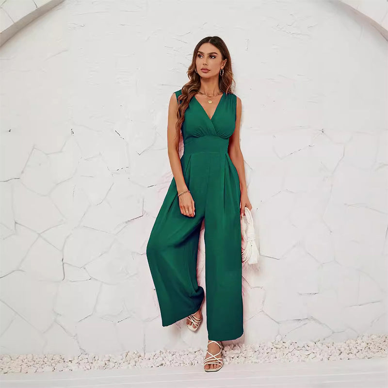 Summer Commuting Sleeveless Fashionable Waist Sleeveless Jumpsuit Women