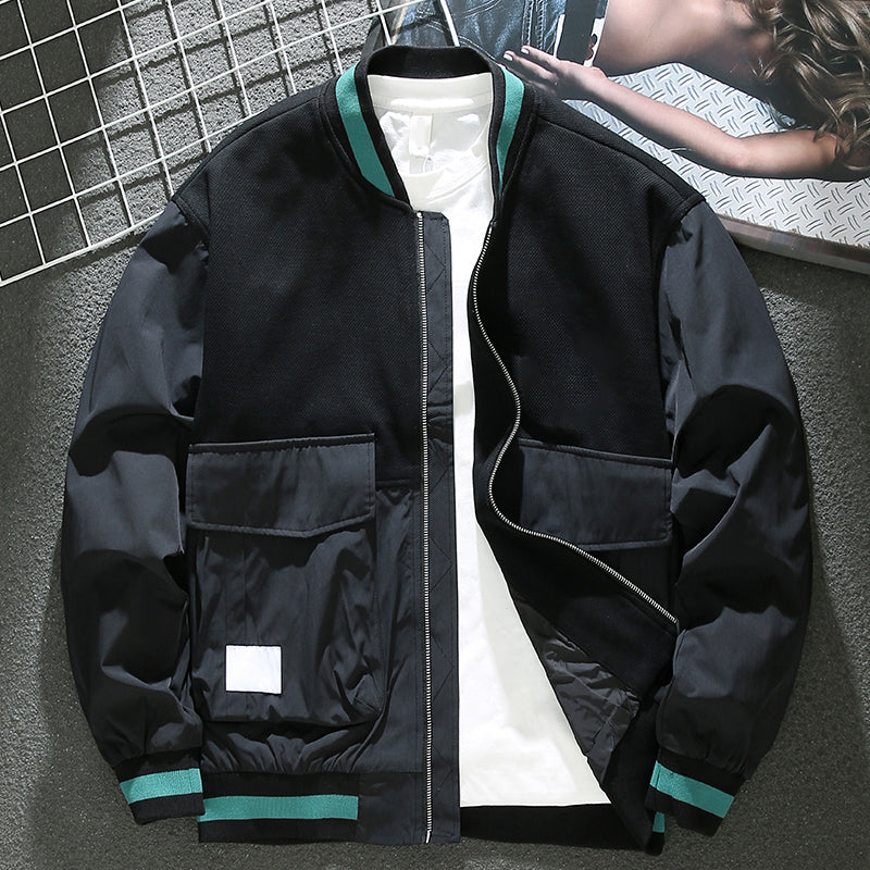 American patchwork loose baseball jacket