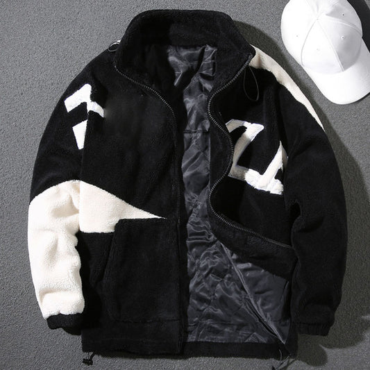Handsome hooded sherpa jacket