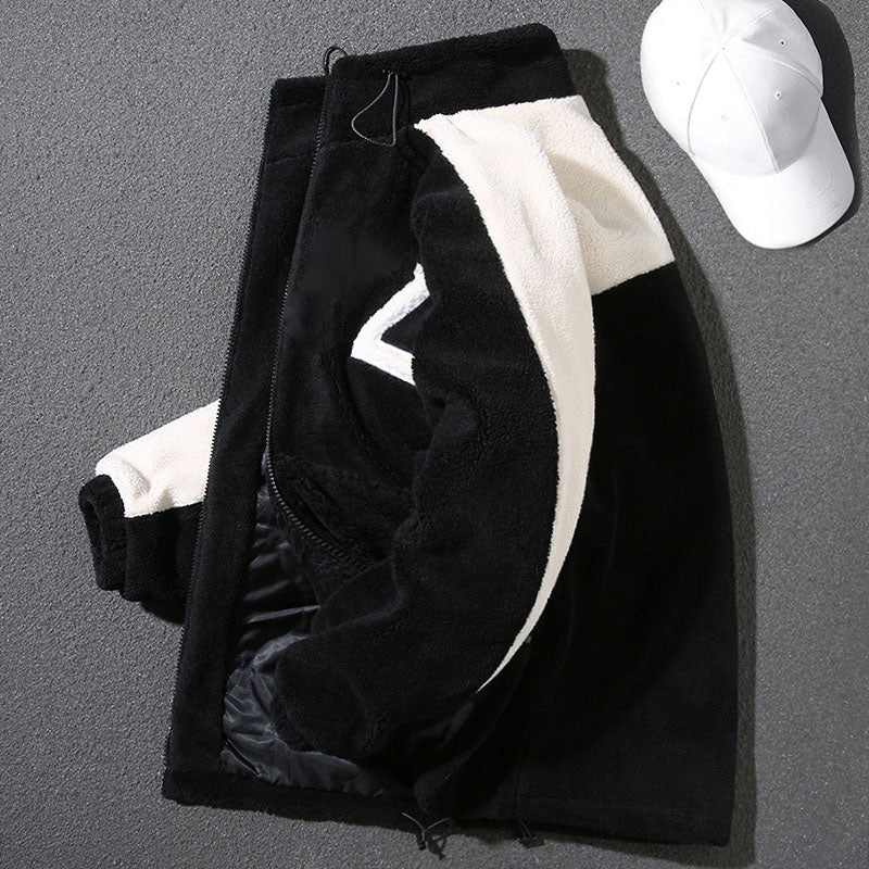 Handsome hooded sherpa jacket