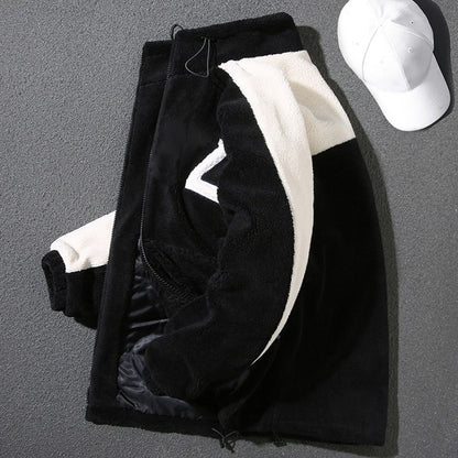 Handsome hooded sherpa jacket