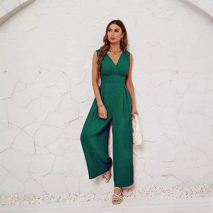 Summer Commuting Sleeveless Fashionable Waist Sleeveless Jumpsuit Women