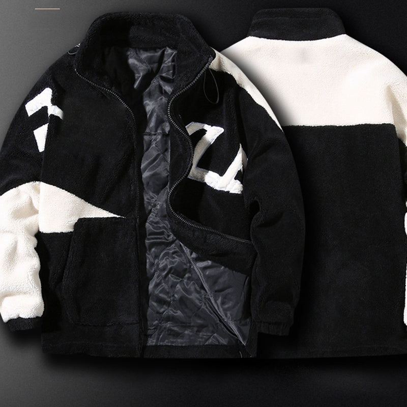 Handsome hooded sherpa jacket