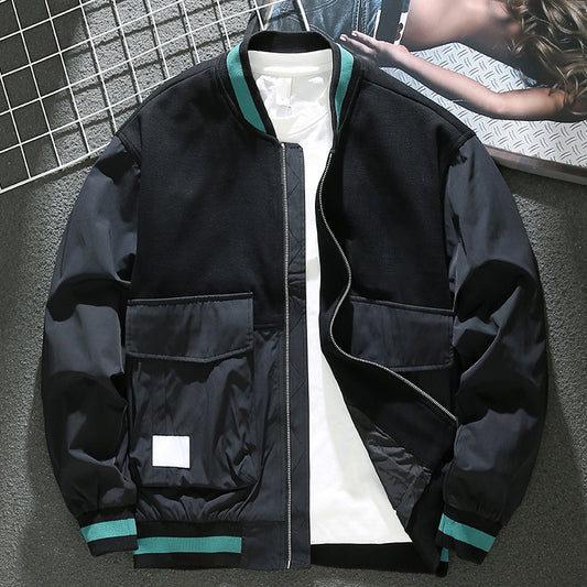 American patchwork loose baseball jacket
